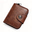 Minimalist Retro Men Card & Coin Organizer, Single Magnetic Buckle Accordion‑Slot Business Card Case, Halloween Office Daily Supply, K94‑53 Light Coffee