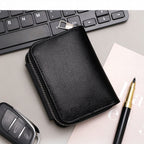 Minimalist Retro Men Card & Coin Organizer, Single Magnetic Buckle Accordion‑Slot Business Card Case, Halloween Office Daily Supply, K94‑53 Light Coffee