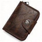 Portable Business Men ID Card & Name Card Wallet, Simple Single Magnet Closure For Daily Business Occasion, Holiday Business Man Accessory, K94‑53 Dark Coffee