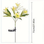 Seven Branch Solar Lily Light: Charges during the day, glows at night. Seven lilies bloom together, soft light flows like water through your garden./Light blue