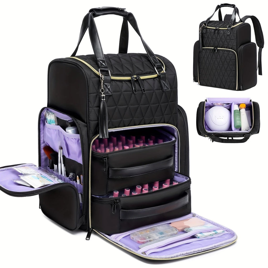 Nail Art Tool Storage Backpack: Removable Compartments, High-Capacity Categorized Storage, Multiple Carrying Methods, Ideal for Home, Travel & Mobile Services