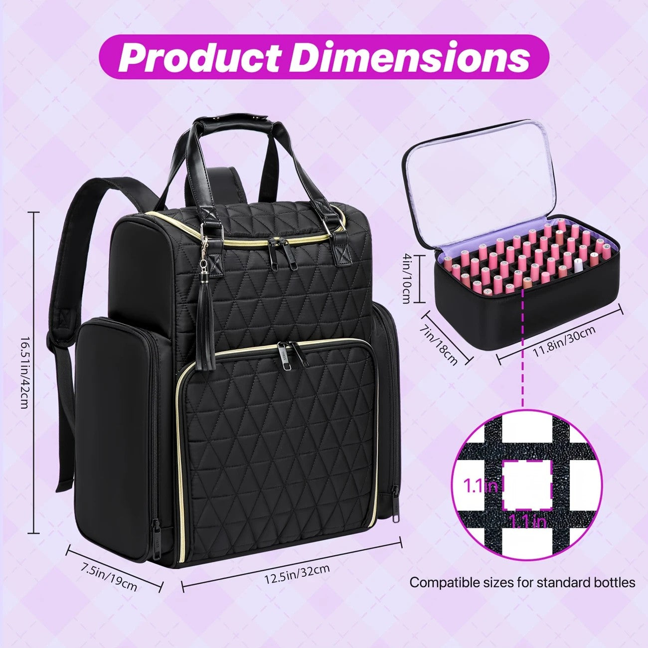 Nail Art Tool Storage Backpack: Removable Compartments, High-Capacity Categorized Storage, Multiple Carrying Methods, Ideal for Home, Travel & Mobile Services