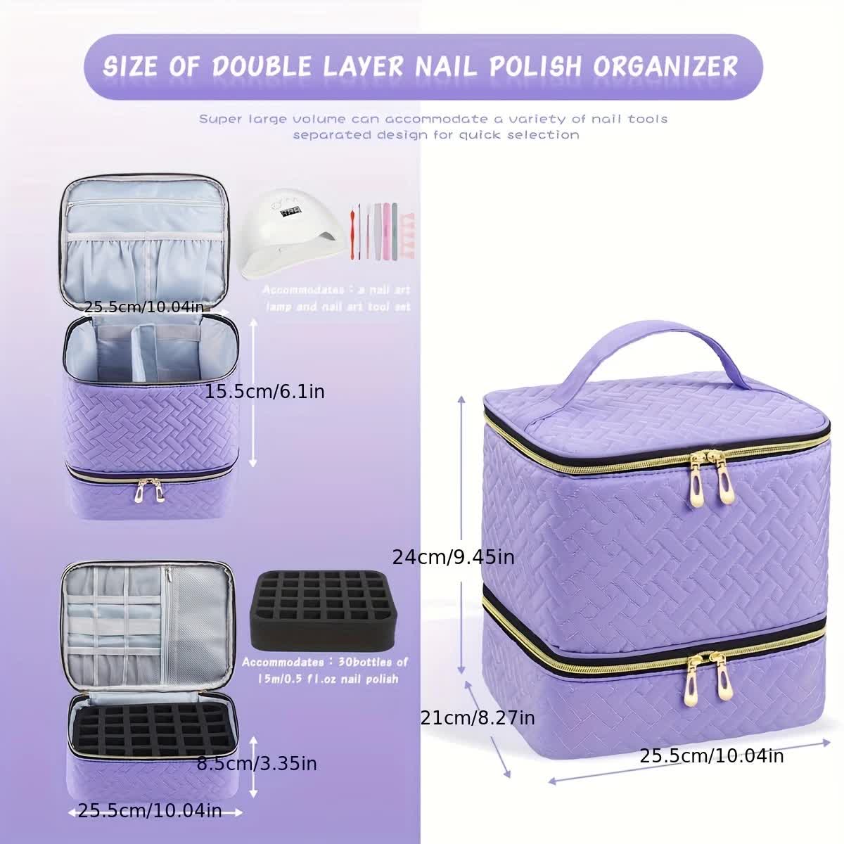 PINK Double‑layer woven storage, scientifically organized with large capacity—Professional Nail Tool Carry‑on Bag, keeping tools perfectly ordered.