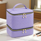 purple  Double‑layer woven storage, scientifically organized with large capacity—Professional Nail Tool Carry‑on Bag, keeping tools perfectly ordered.
