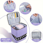 purple  Double‑layer woven storage, scientifically organized with large capacity—Professional Nail Tool Carry‑on Bag, keeping tools perfectly ordered.