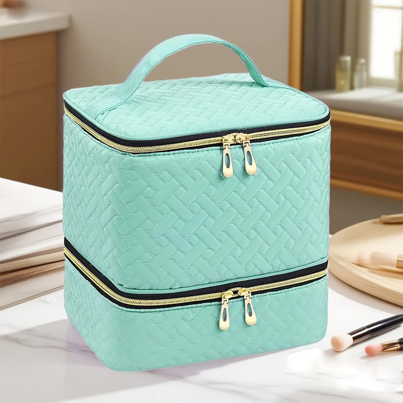 purple  Double‑layer woven storage, scientifically organized with large capacity—Professional Nail Tool Carry‑on Bag, keeping tools perfectly ordered.