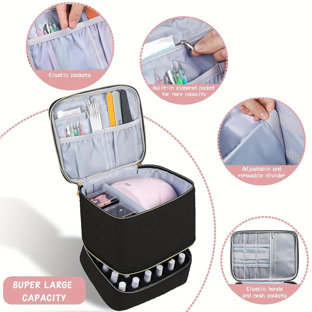 purple  Double‑layer woven storage, scientifically organized with large capacity—Professional Nail Tool Carry‑on Bag, keeping tools perfectly ordered.