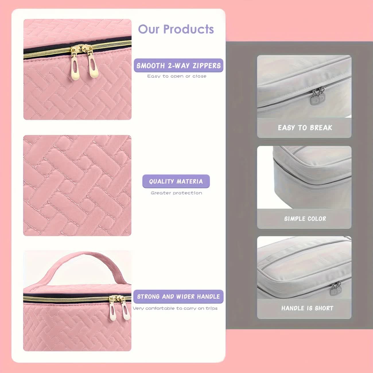 purple  Double‑layer woven storage, scientifically organized with large capacity—Professional Nail Tool Carry‑on Bag, keeping tools perfectly ordered.