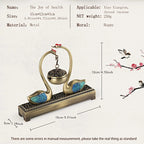 Swan Lake Double-Layer Incense Burner, Dual-Purpose Design, Deep Blue-Gold Swan, Auspicious Tea & Study Decoration