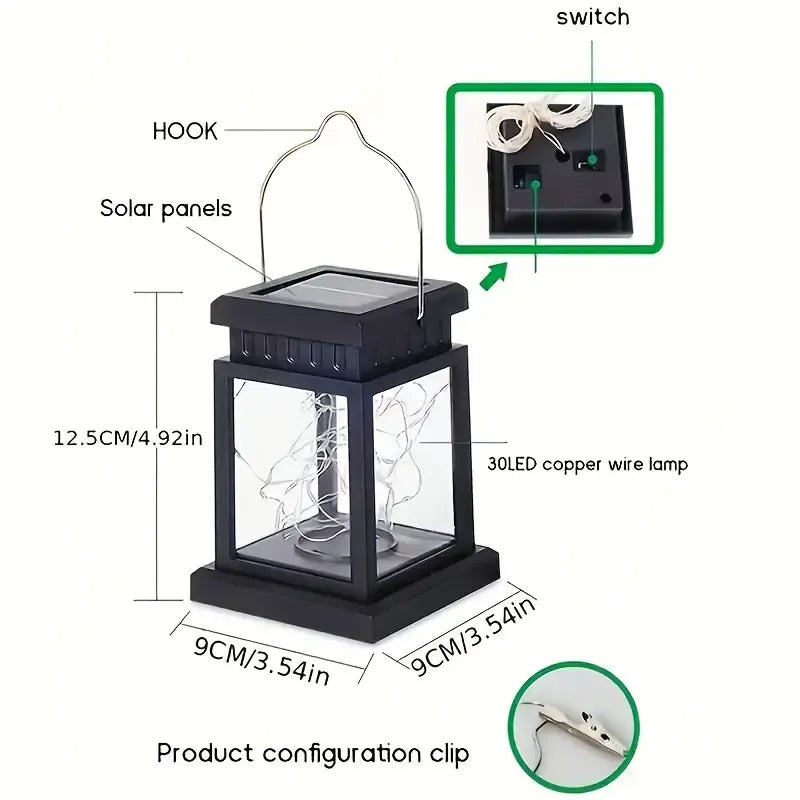 Solar Copper Wire Light: Auto Light Control, No Electricity Bill, 30 LEDs Illuminate Your Garden Night Sky./Warm light 30 beads