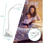 Lamp of Desk LED Wireless Rechargeable, 3 Color and 3 Intensity Adjustable Bedside Lamp USB Tactile with Clamp for Children