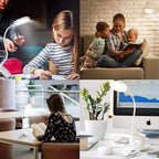 Lamp of Desk LED Wireless Rechargeable, 3 Color and 3 Intensity Adjustable Bedside Lamp USB Tactile with Clamp for Children