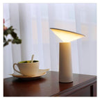 Modern Table Lamp, Cordless, Dimmable Touch Control Switch, 360 Adjustable, USB Rechargeable, Desk Lamp for Home and Office, White