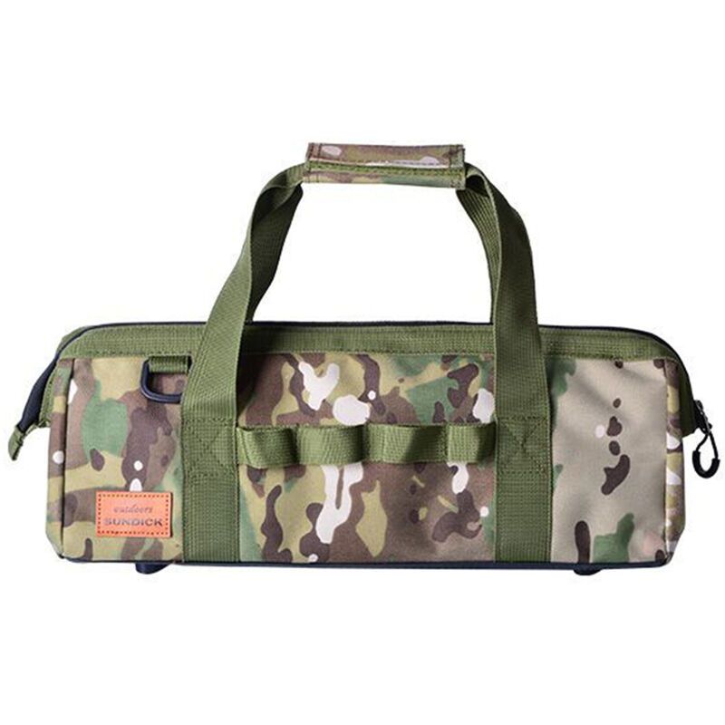 Camping Tool Bag Large Capacity Wide Mouth Storage Tool Bag Water Resistant Gear Bag, Camouflage