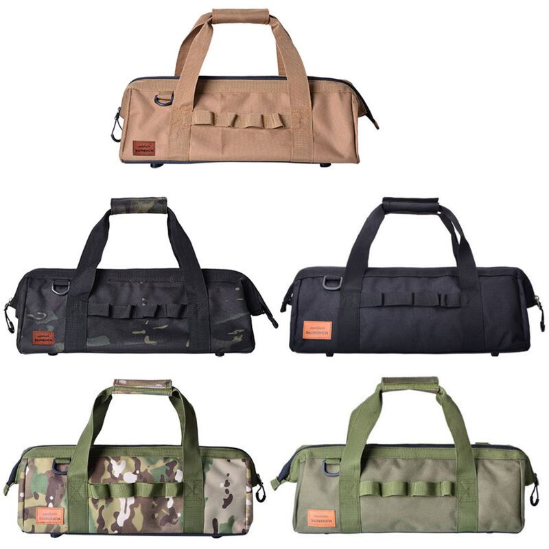 Camping Tool Bag Large Capacity Wide Mouth Storage Tool Bag Water Resistant Gear Bag, Camouflage