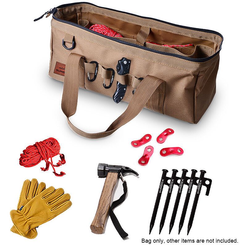 Camping Tool Bag Large Capacity Wide Mouth Storage Tool Bag Water Resistant Gear Bag, Camouflage