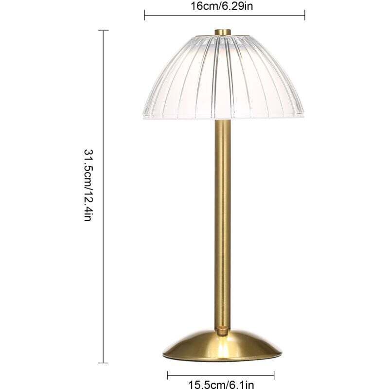 USB Rechargeable Table Lamp, LED Bedside Lamp, Reading Lamp, with Touch Control for Adjustable Brightness, 3 Light Colors