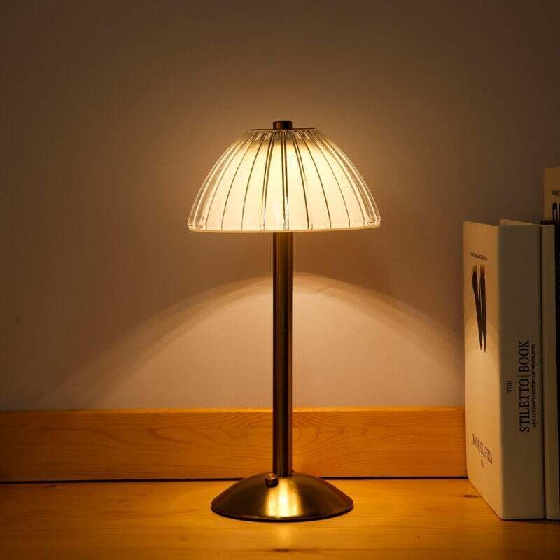 USB Rechargeable Table Lamp, LED Bedside Lamp, Reading Lamp, with Touch Control for Adjustable Brightness, 3 Light Colors
