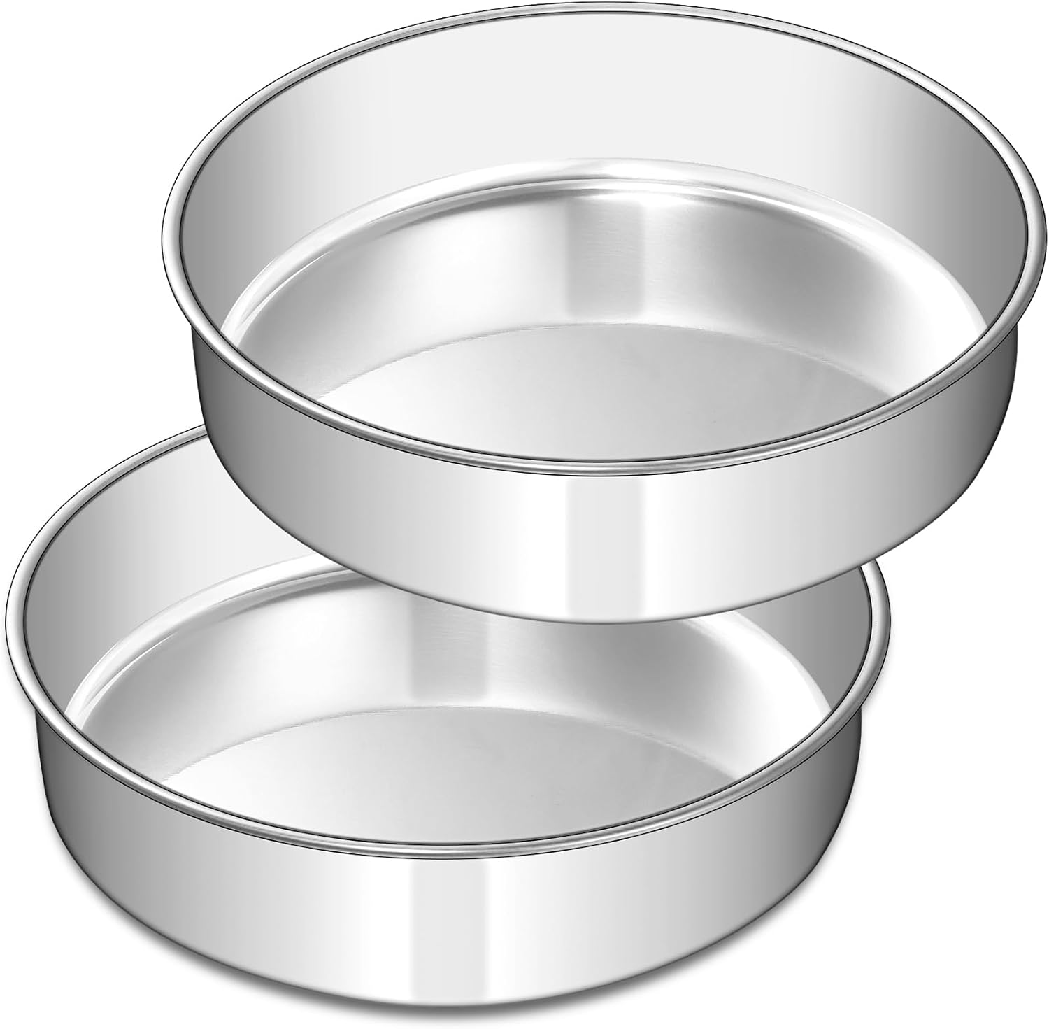 8 Inch Cake Pan Set of 2, Stainless Steel Round Layer Cake Baking Pans Tins, Non-Toxic & Healthy, Leak-proof & Easy Clean & Dishwasher Safe Hauptbild