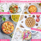 8 Inch Cake Pan Set of 2, Stainless Steel Round Layer Cake Baking Pans Tins, Non-Toxic & Healthy, Leak-proof & Easy Clean & Dishwasher Safe