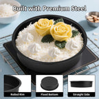 8” Round Cake Pans - 3PCS Nonstick Round Baking Cake Pan, Mold,Dish, Flan, Tin, Carbon Steel Baking Set, Essential Bakeware