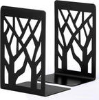 Book Ends, Bookends, Book Ends for Shelves, Bookends for Shelves, Bookend, Book Ends for Heavy Books, Book Shelf Holder Home Decorative, Metal Bookends, Bookend Supports, Book Stoppers (1 Pair, Black)