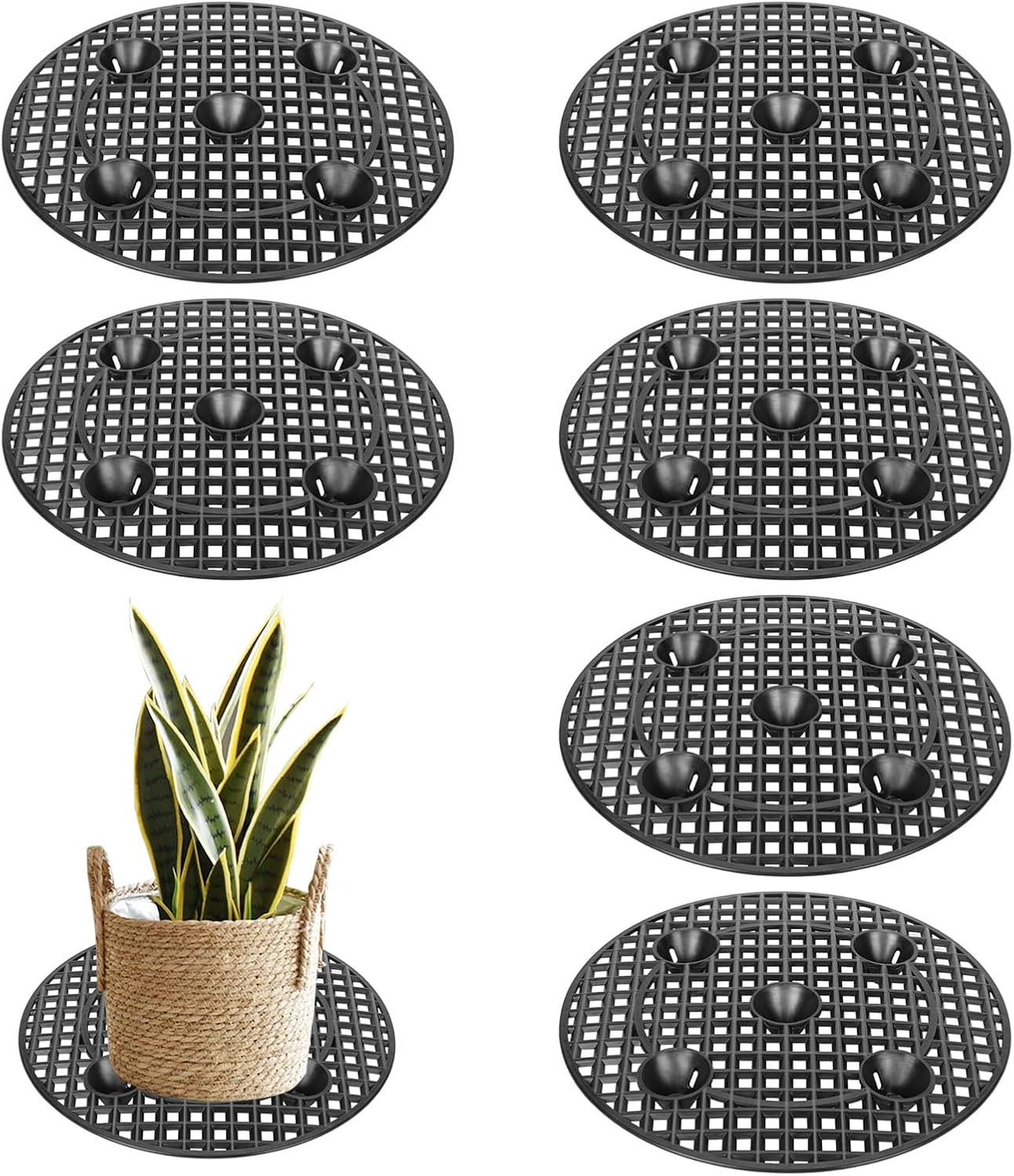 8 Pcs Big Potted Plant Stands-Patio & Deck Floor Protector,Plant Level Pot Elevator for Indoor Outdoor Garden Flower (30cm/11.81inch) Main image