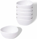 Mini Ceramic Ramekins Souffle Dishes 1.5 OZ, Small Dipping Bowls, Sauce Dip Bowls for Kitchen Serving Sauce Condiments, Oven & Microwave Safe, Set of 6, White