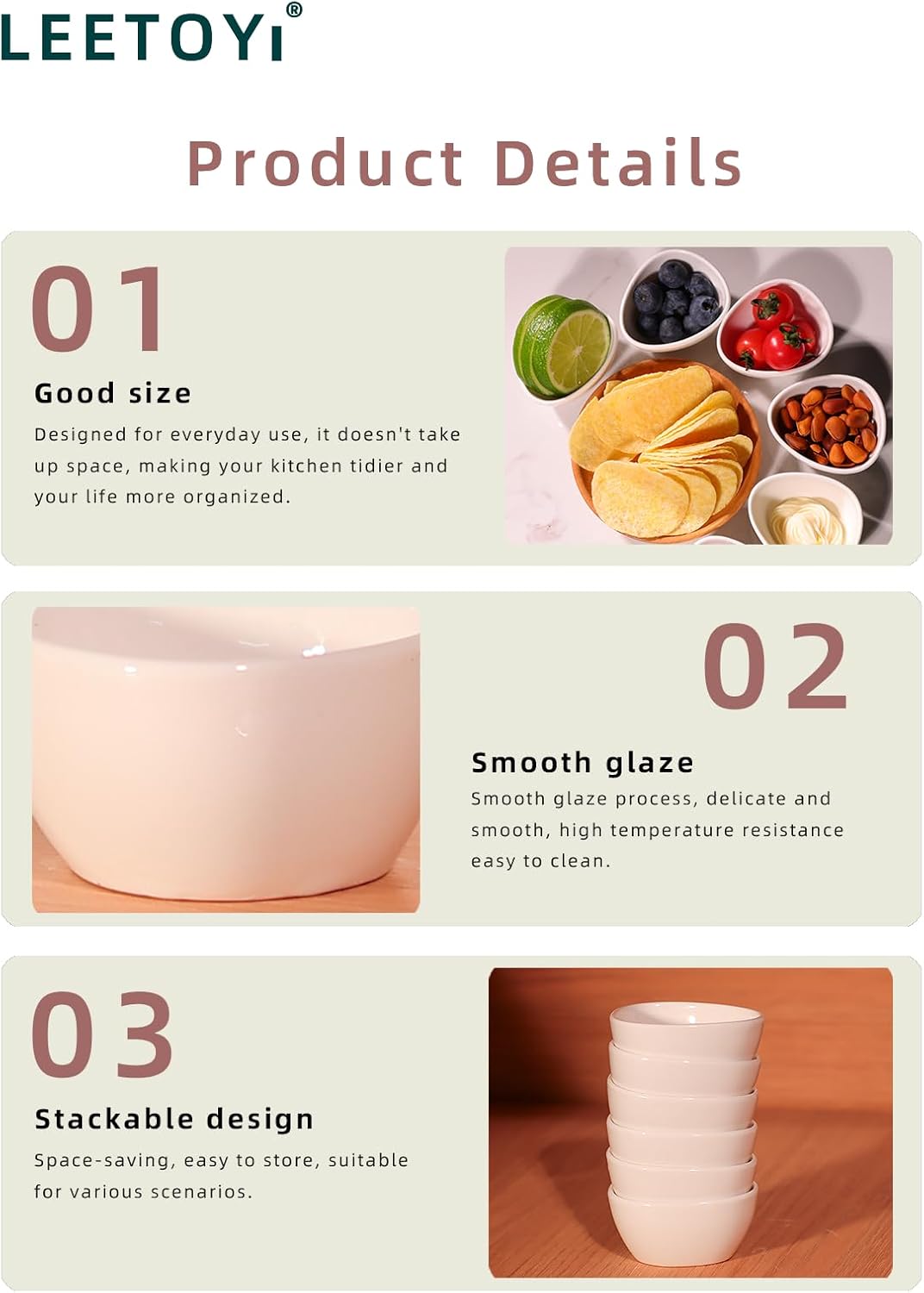 Mini Ceramic Ramekins Souffle Dishes 1.5 OZ, Small Dipping Bowls, Sauce Dip Bowls for Kitchen Serving Sauce Condiments, Oven & Microwave Safe, Set of 6, White