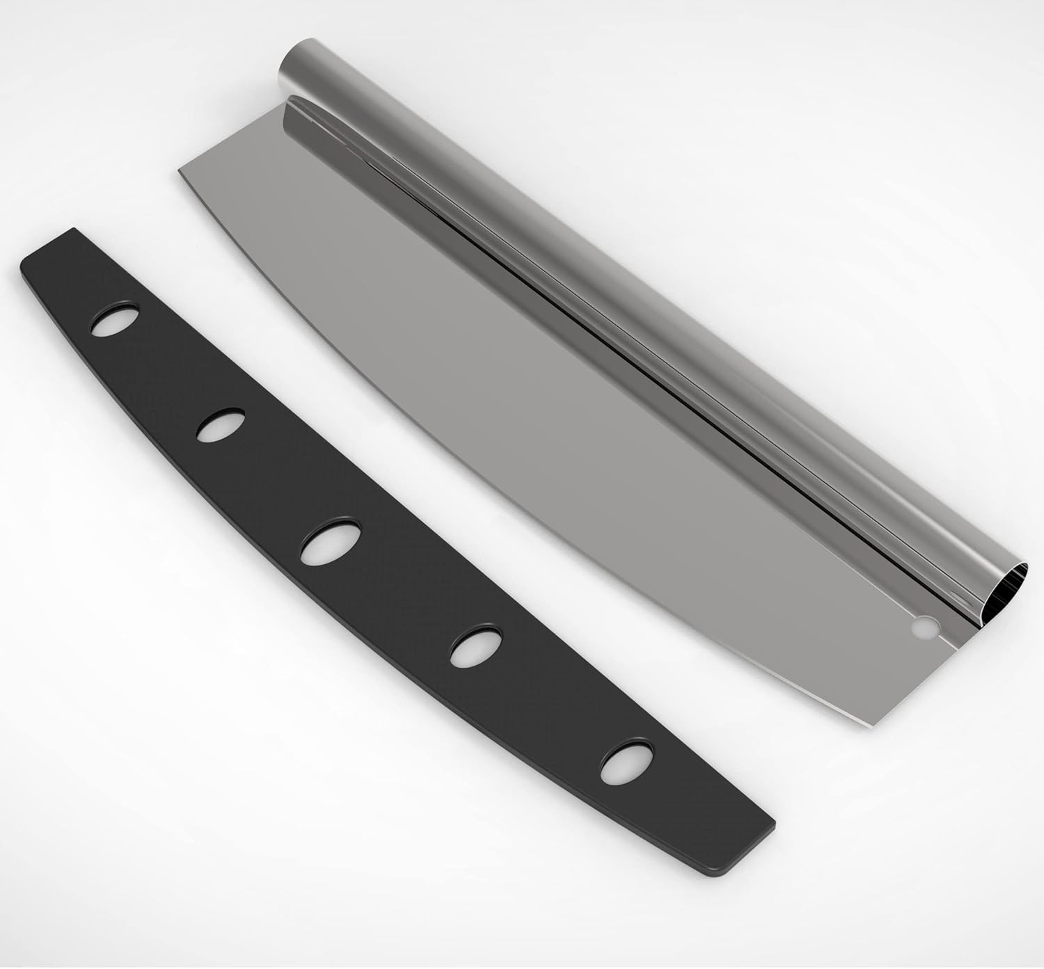 14-inch Stainless Steel Sharp-edge Pizza Rocker w/ blade cover Main image