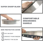 14-inch Stainless Steel Sharp-edge Pizza Rocker w/ blade cover
