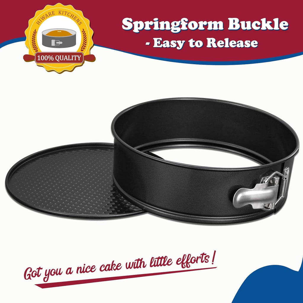 9 Inch Non-stick Cheesecake Pan Springform Pan with Removable Bottom/Leakproof - Black