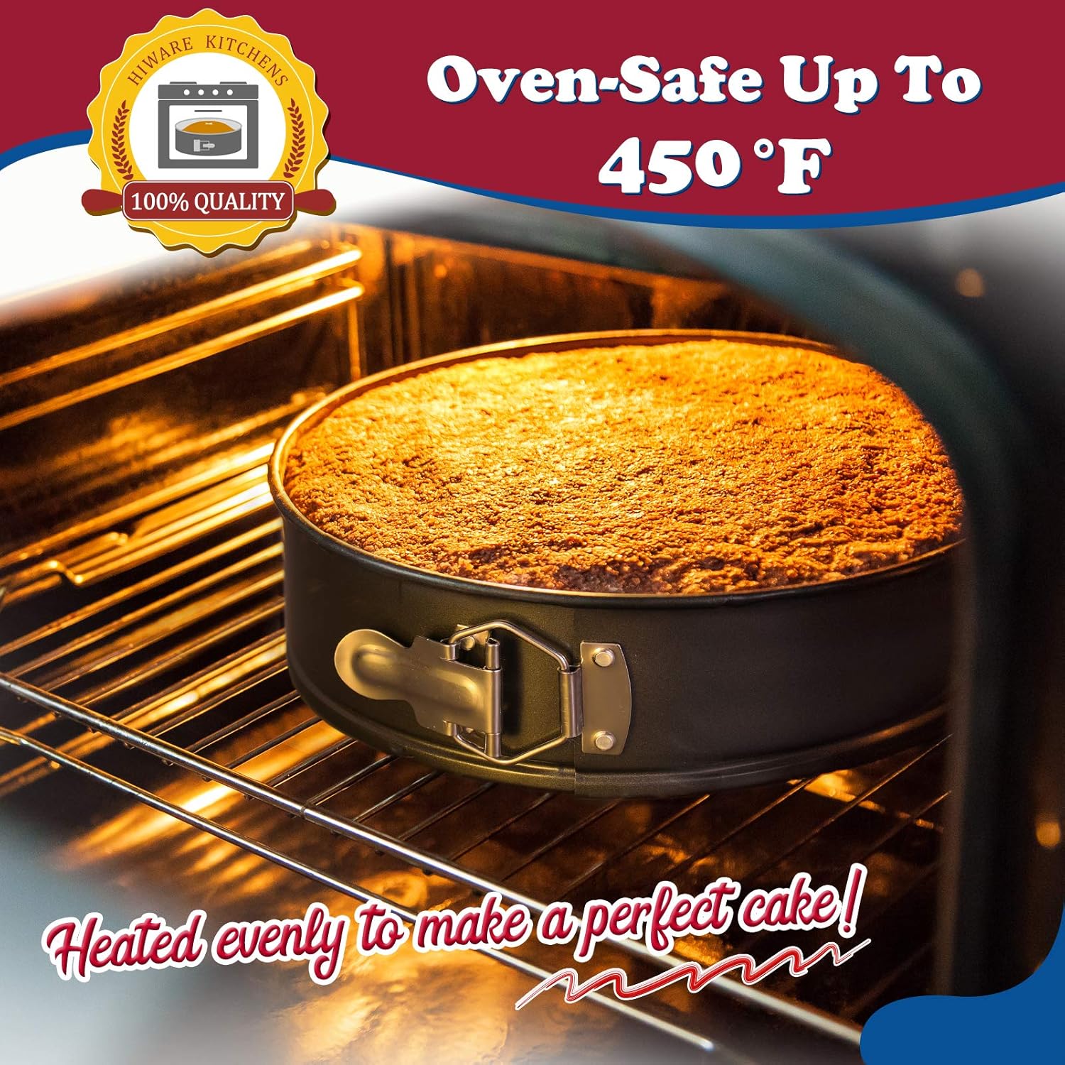 9 Inch Non-stick Cheesecake Pan Springform Pan with Removable Bottom/Leakproof - Black