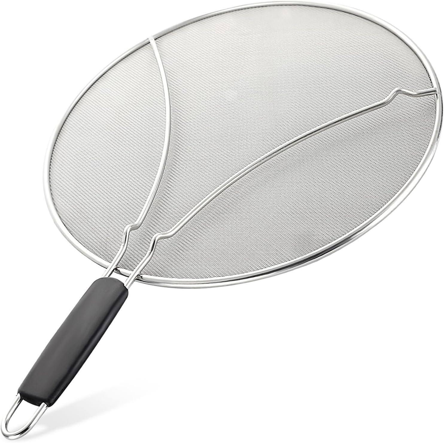 Splatter Screen for Frying Pan (13”) - Grease Splatter Guard for Frying Pan - Oil Splatter Guard - Oil Splash Guard for Frying Pan - Stainless Steel Grease Screen for Stove Top (Black) Main image