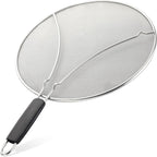 Splatter Screen for Frying Pan (13”) - Grease Splatter Guard for Frying Pan - Oil Splatter Guard - Oil Splash Guard for Frying Pan - Stainless Steel Grease Screen for Stove Top (Black)