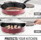 Splatter Screen for Frying Pan (13”) - Grease Splatter Guard for Frying Pan - Oil Splatter Guard - Oil Splash Guard for Frying Pan - Stainless Steel Grease Screen for Stove Top (Black)