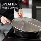 Splatter Screen for Frying Pan (13”) - Grease Splatter Guard for Frying Pan - Oil Splatter Guard - Oil Splash Guard for Frying Pan - Stainless Steel Grease Screen for Stove Top (Black)
