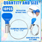 10 Pcs 1-1/2 Inch Pool Backwash Hose Clamp Adjustable Worm Gear Stainless Steel Hose Clamp Metal Pipe Tool for PVC Tubing Plumbing Dust Collection Automotive Mechanical Application