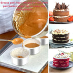 4 Inch Small Cake Pan Set of 3, Stainless Steel Mini Round Smash Cake Baking Pans, Non-Toxic & Healthy, Mirror Finish & Dishwasher Safe