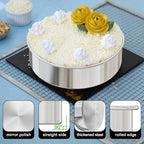 8 Inch Cake Pan Set of 2, Nonstick Stainless Steel Round Layer Cake Baking Pans with 100PCS Parchment Papers, Circle Cake Pan Tins for Birthday Christmas, Non-Toxic & Healthy, Dishwasher Safe