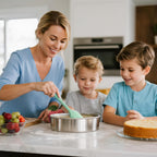 8 Inch Cake Pan Set of 2, Nonstick Stainless Steel Round Layer Cake Baking Pans with 100PCS Parchment Papers, Circle Cake Pan Tins for Birthday Christmas, Non-Toxic & Healthy, Dishwasher Safe