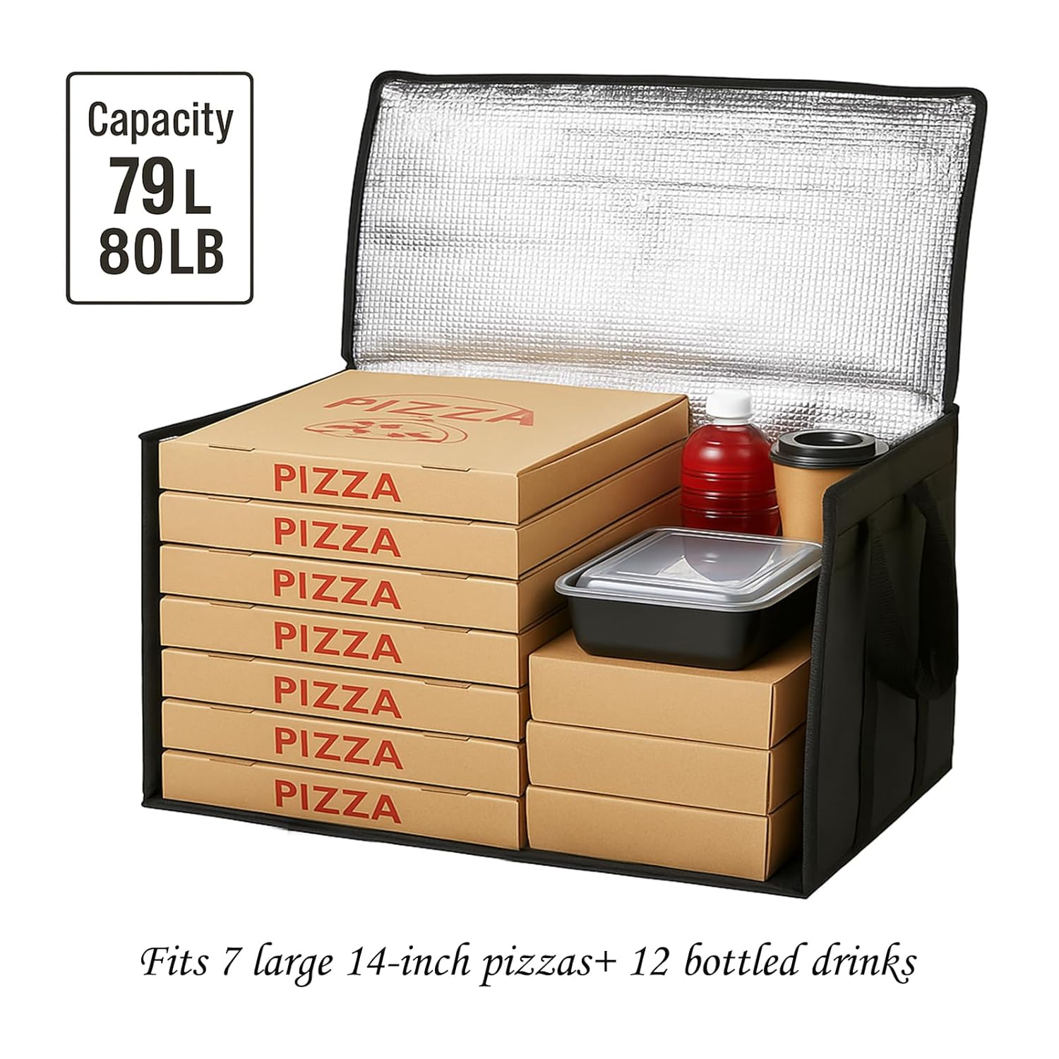 Insulated Extra-large Food Delivery Bags (set of 3)