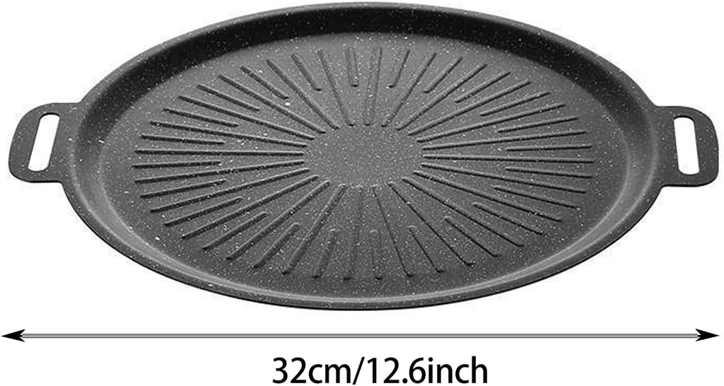 Grill Pan, 12.6" Maifan Non-Stick BBQ Indoor & Outdoor Grill Pan for Searing, Grilling, and Cooking Meats & Vegetables, Even Heating (12.6 Inch)