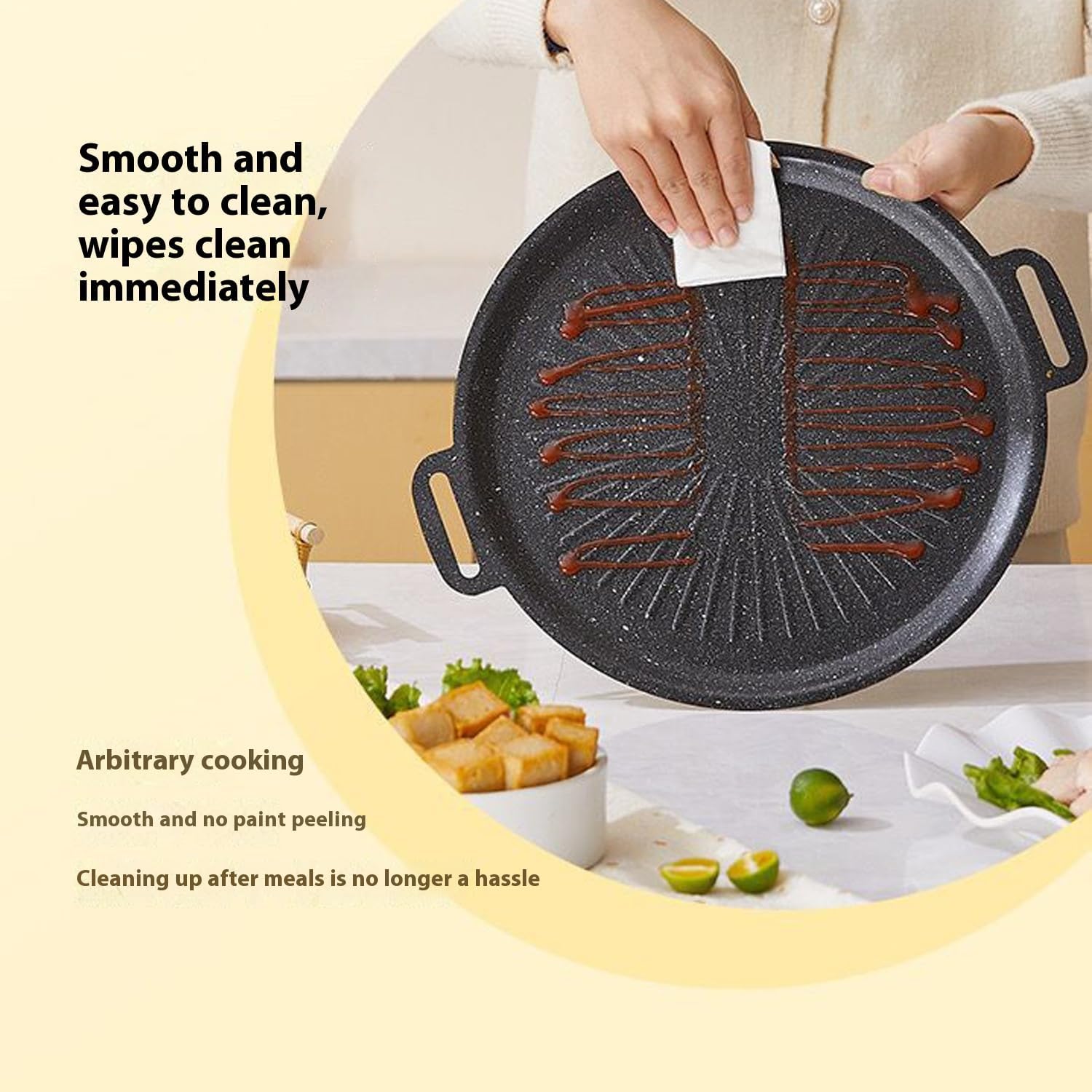 Grill Pan, 12.6" Maifan Non-Stick BBQ Indoor & Outdoor Grill Pan for Searing, Grilling, and Cooking Meats & Vegetables, Even Heating (12.6 Inch)