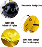 Metal Wall Art, 4PCS Metal Bumble Bee Wall Decor, 3D Iron Bee Art Sculpture Hanging Wall Decorations for Outdoor Home Garden
