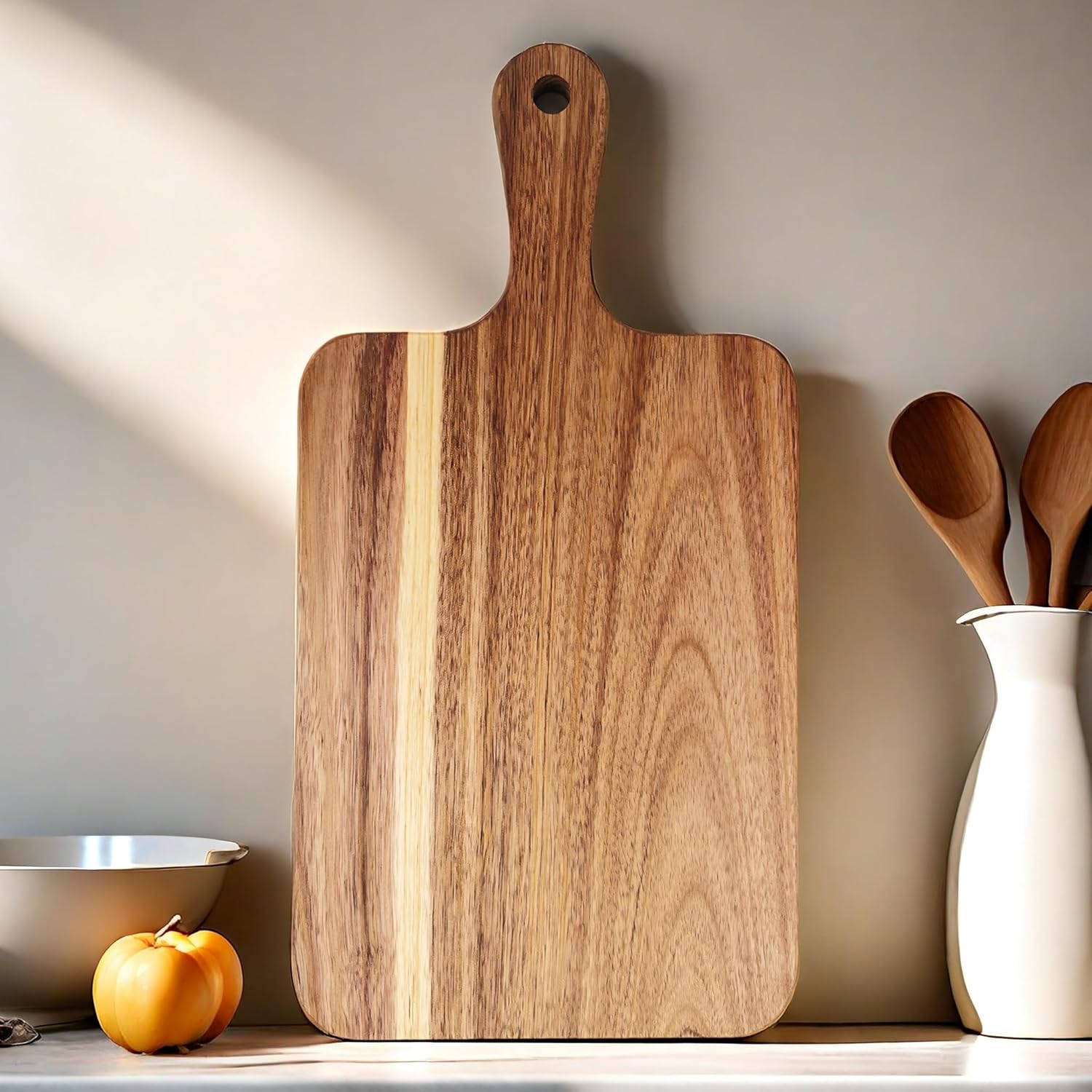 Acacia Wood Cutting Board with Handle (14" x 7") Main image