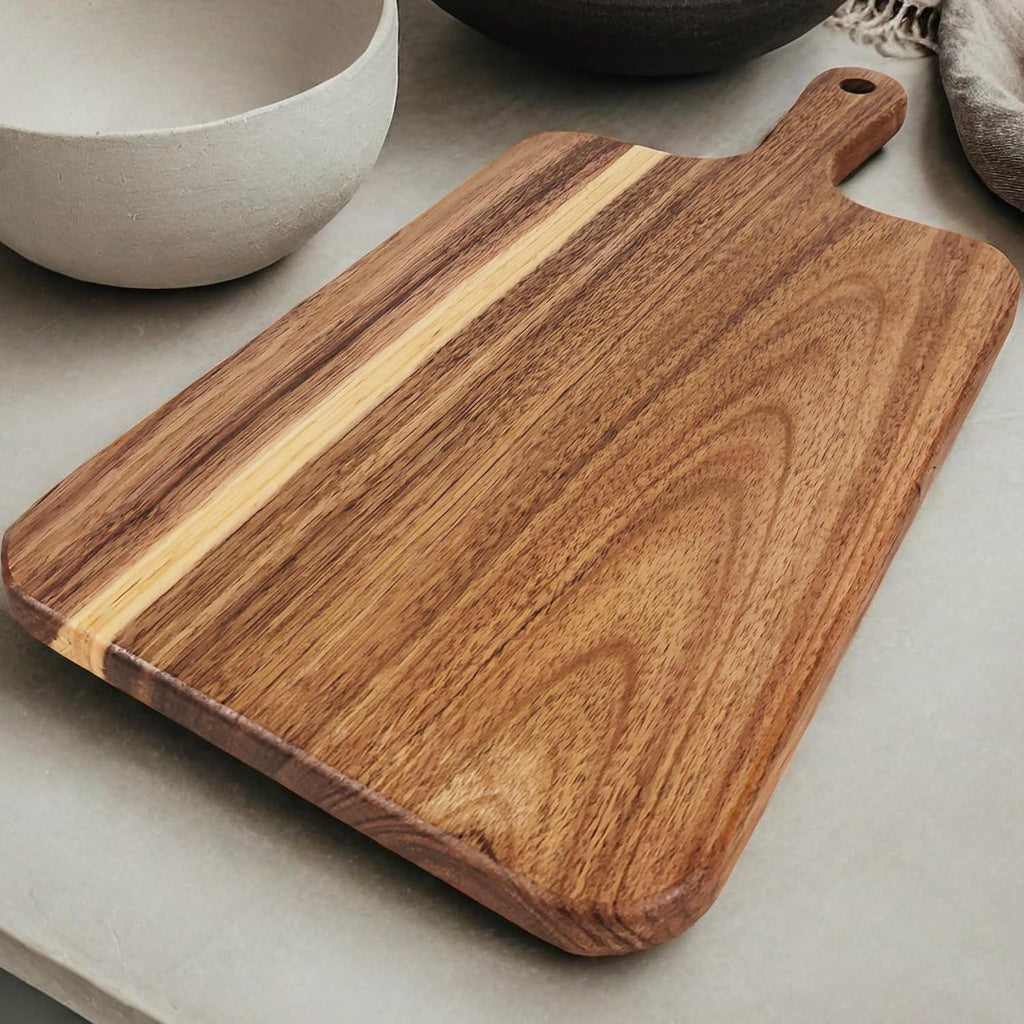 Acacia Wood Cutting Board with Handle (14" x 7")