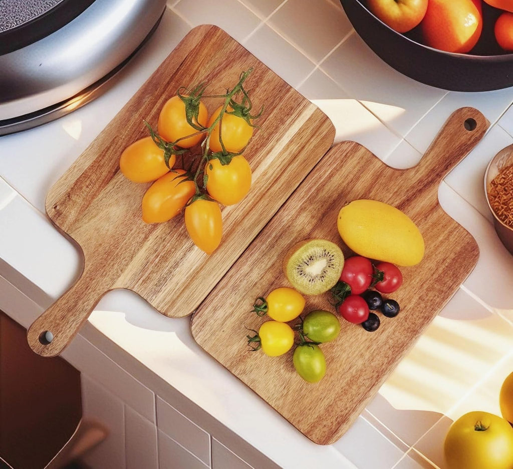 Acacia Wood Cutting Board with Handle (14" x 7")