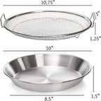 10.3" Kitchen Oil Filter Tray, Stainless Steel Air Fryer Mesh Pan, Draining Basket Accessories for Fried Food, Cooking Net Strainer Colander Barbecue Grill Vegetable Dessert