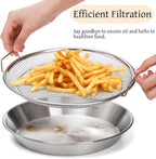 10.3" Kitchen Oil Filter Tray, Stainless Steel Air Fryer Mesh Pan, Draining Basket Accessories for Fried Food, Cooking Net Strainer Colander Barbecue Grill Vegetable Dessert